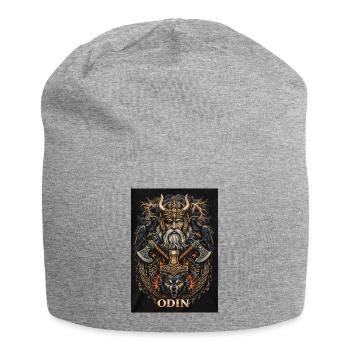 Odin Le Père de guerre avec les corbeaux et les loups - Bonnet en jersey - gris chiné - Devant