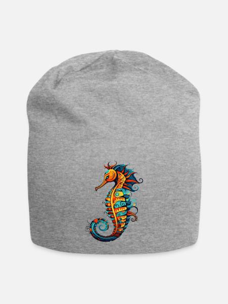 Seepferdchen Comic Seepferd - Jersey-Beanie - Grau meliert