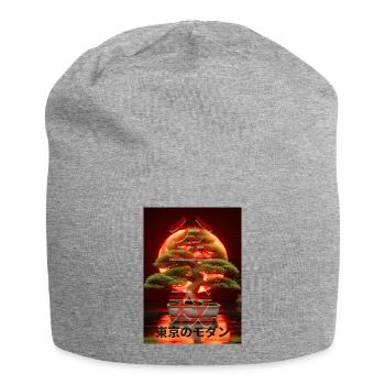 Bonsai Red Suns Japanese Writing Sign - Jersey Beanie - heather grey - Front