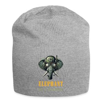Éléphant en mission - Bonnet en jersey - gris chiné - Devant