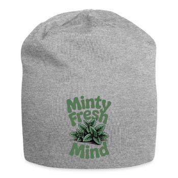Frischer Kopf | Minze Kräuter Garten Humor - Jersey-Beanie - Grau meliert - Vorne