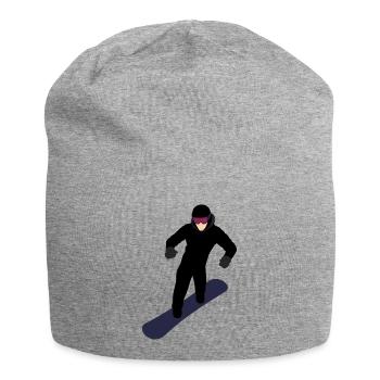 Dynamischer Snowboarder - Jersey-Beanie - Grau meliert - Vorne