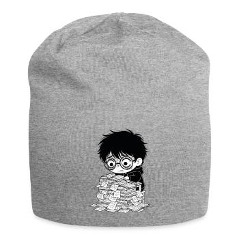 Sticker Burnout Étudiant Livres Noir et Blanc - Bonnet en jersey - gris chiné - Devant