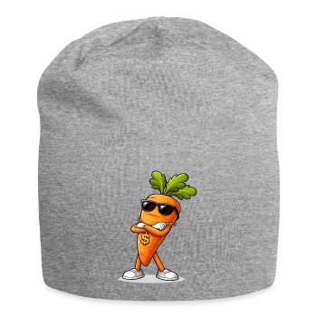 Carotte cool avec lunettes de soleil et chaîne - Bonnet en jersey - gris chiné - Devant