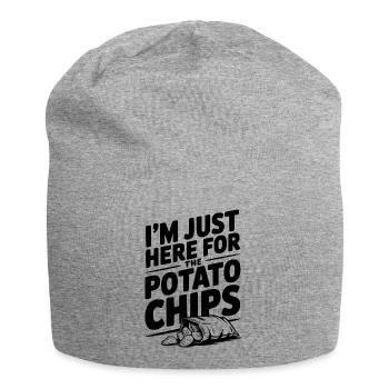 Je suis juste là pour les chips - Bonnet en jersey - gris chiné - Devant