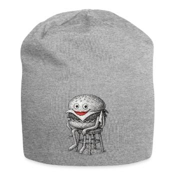 Whimsical Hamburger  - Jersey Beanie - heather grey - Front