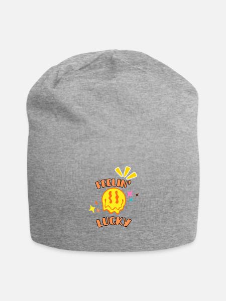 Feelin' Lucky Grafik - Jersey-Beanie - Grau meliert