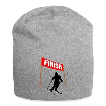 Ligne d’arrivée à ski - Bonnet en jersey - gris chiné - Devant