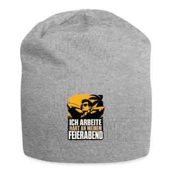 Ich arbeite hart am Feierabend - Jersey-Beanie - Grau meliert - Vorne