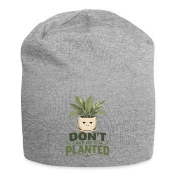 Don't Take Me for Planted – a plant-based play on words - Jersey Beanie - heather grey - Front