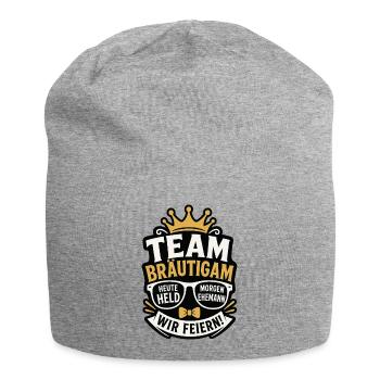 Team Bräutigam Heute Held Morgen Ehemann - Jersey-Beanie - Grau meliert - Vorne