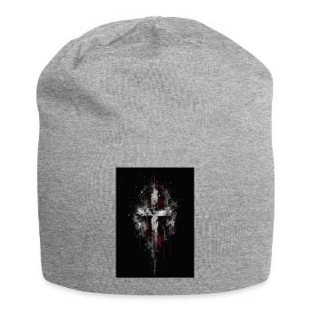 Cross Splash Grunge - Jersey Beanie - heather grey - Front