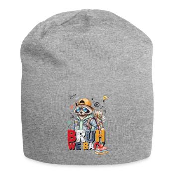 Bruh We Back School Raccoon - Jersey Beanie - heather grey - Front