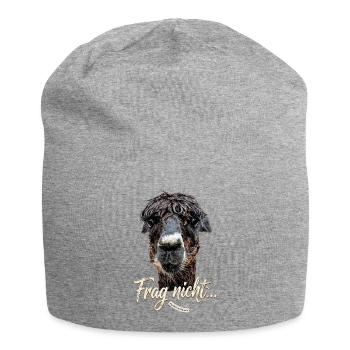Frag nicht... Alpaka Humor - Jersey-Beanie - Grau meliert - Vorne