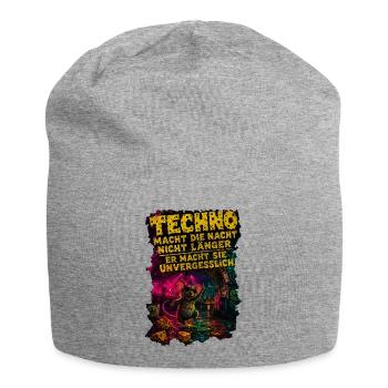 Techno Maus alles Käse außer Techno - Jersey-Beanie - Grau meliert - Vorne