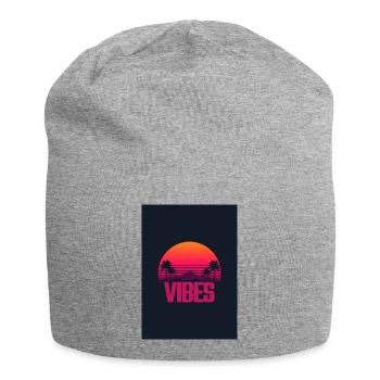 Retro Sonnenuntergang Vibes 80er Style - Jersey-Beanie - Grau meliert - Vorne