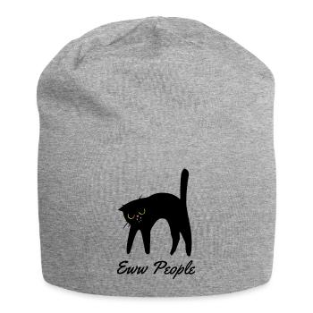 Eww People Black Cat Funny Introvert T-Shirt - Jersey-Beanie - Grau meliert - Vorne