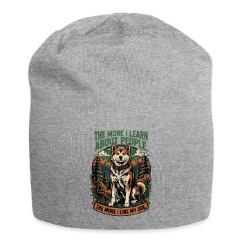 The more I like my dog - Jersey Beanie - heather grey - Front