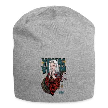 Yokai Serpent Oni Girl Japanese Streetwear Art - Jersey Beanie - heather grey - Front