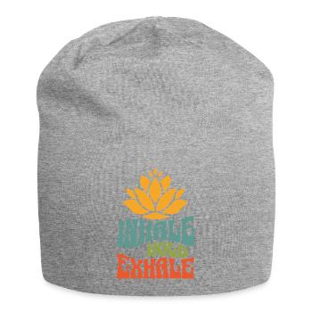 Namaste Lotus Flower Boho Vintage Yoga Meditation - Jersey Beanie - heather grey - Front