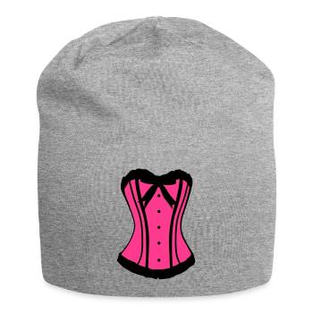 Pinker Korsett Noir-Kontrast - Jersey-Beanie - Grau meliert - Vorne