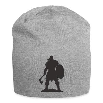Wikinger Krieger mit Axt und Schild - Jersey-Beanie - Grau meliert - Vorne