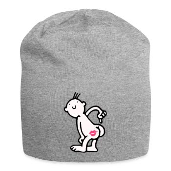 Kiss My Ass! - Jersey Beanie - heather grey - Front
