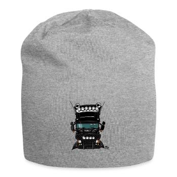 0323 S camion haut noir - Bonnet en jersey - gris chiné - Devant