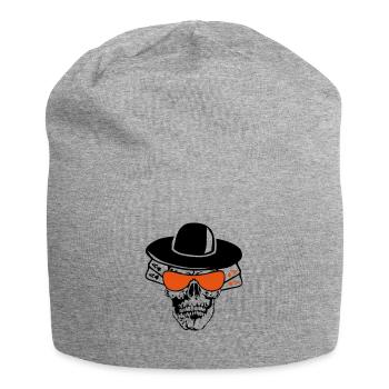 Todeskopf Poker carre as - Jersey-Beanie - Grau meliert - Vorne