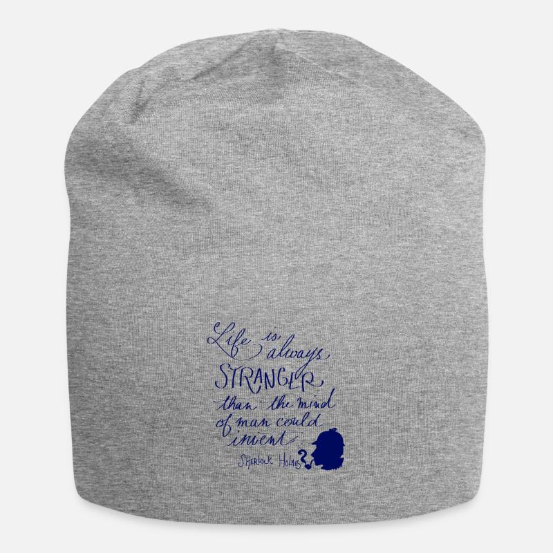 Das Leben ist immer fremd - Jersey-Beanie - Grau meliert