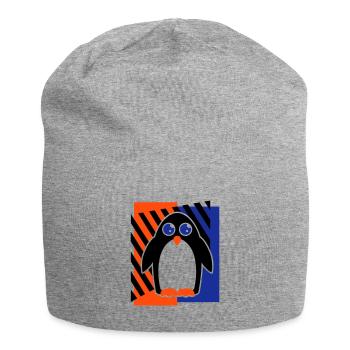 Pinguin Design - Jersey-Beanie - Grau meliert - Vorne