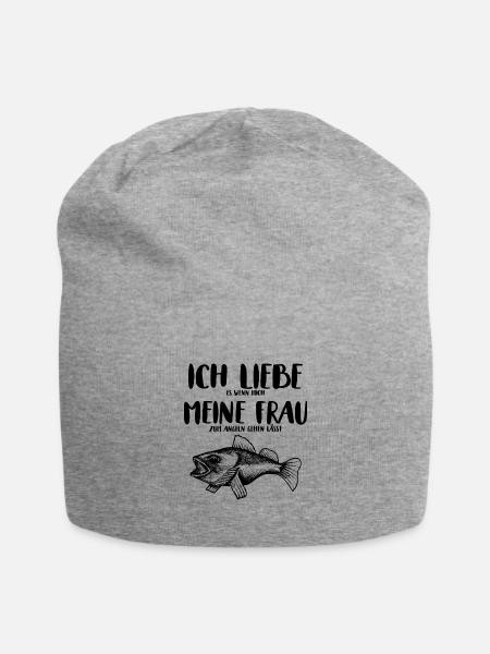 Ich liebe meine frau angler angeln - Jersey-Beanie - Grau meliert