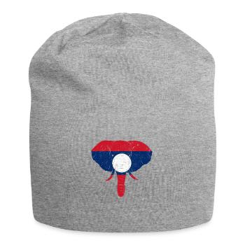 Laos Lao Laotian Flag Elephant Lao I Gift - Jersey Beanie - heather grey - Front