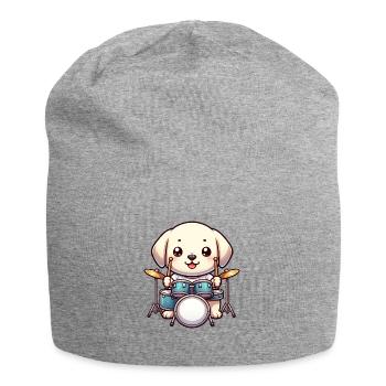 Labrador Drummer Drums - Jersey Beanie - heather grey - Front