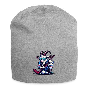 Conception de l’équipe de gardien de but de chèvre de hockey sur glace - Bonnet en jersey - gris chiné - Devant
