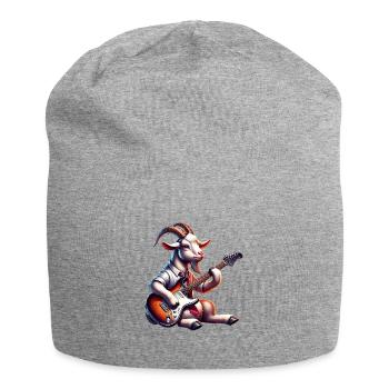 Chèvre jouant de la conception de bande de guitare électrique - Bonnet en jersey - gris chiné - Devant