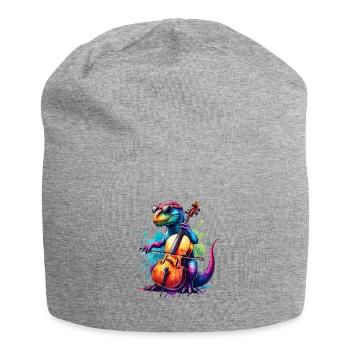 Cooler Dino Cellist Klassische Musik - Jersey-Beanie - Grau meliert - Vorne