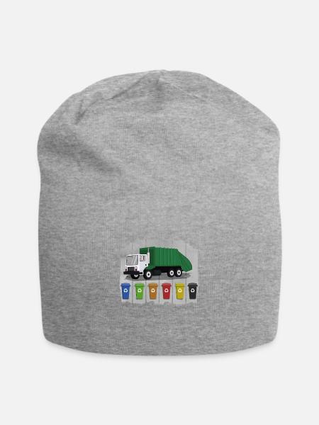 Müllwagen Liebe Müllabfuhr Kind Junge I Geschenk - Jersey-Beanie - Grau meliert