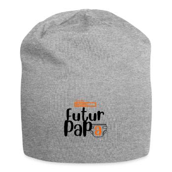 futur papa en chargement, cadeau humour père - Bonnet en jersey - gris chiné - Devant