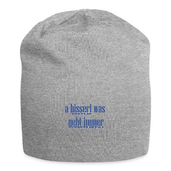 a bisserl was geht immer blau - Jersey-Beanie - Grau meliert - Vorne
