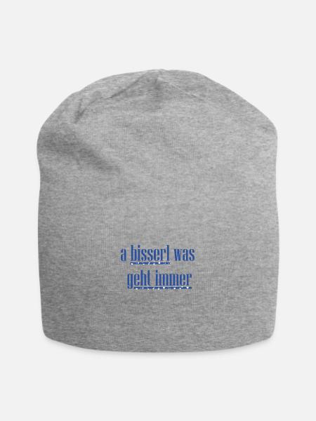 a bisserl was geht immer blau - Jersey-Beanie - Grau meliert