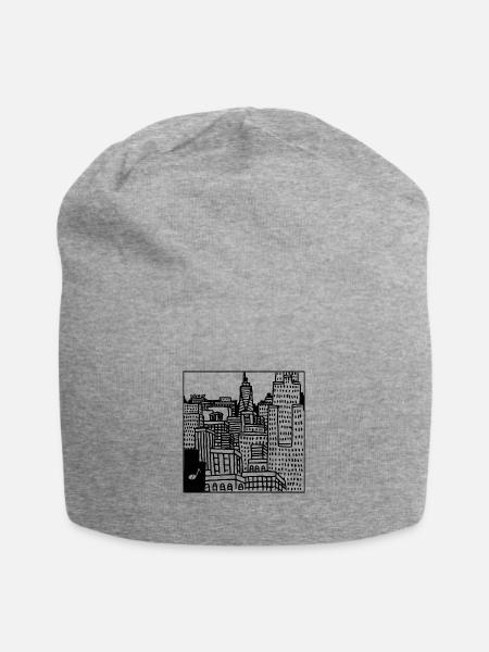 Stadt - Jersey-Beanie - Grau meliert