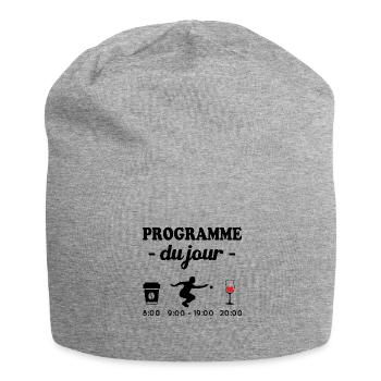 Pétanque le programme, Programme du jour pétanque - Bonnet en jersey - gris chiné - Devant