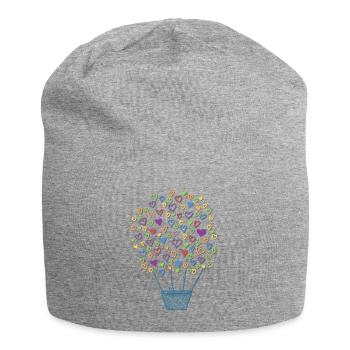Liebe und Herzen - Love and peace - Jersey-Beanie - Grau meliert - Vorne