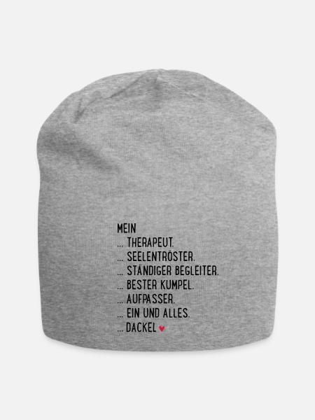 Dackel - Jersey-Beanie - Grau meliert