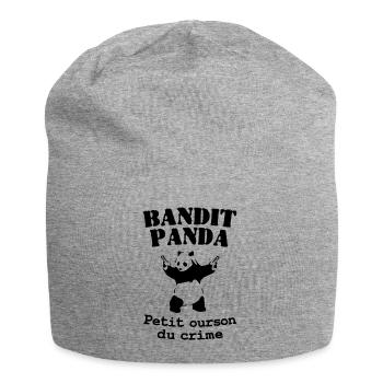 Bandit panda - Bonnet en jersey - gris chiné - Devant