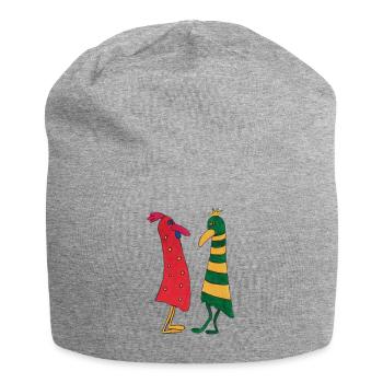 Lustige Hühnchen - Jersey-Beanie - Grau meliert - Vorne