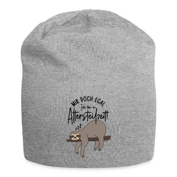 Faultier Mir doch egal Ich bin in Altersteilzeit - Jersey-Beanie - Grau meliert - Vorne