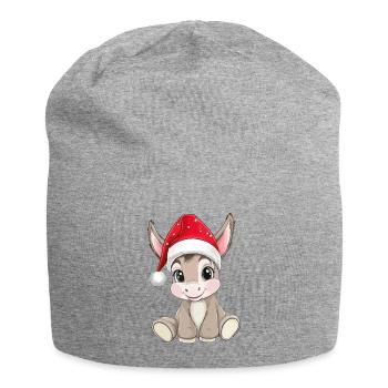 Donkey Christmas Cute Cute Xmas Christmassy - Jersey Beanie - heather grey - Front