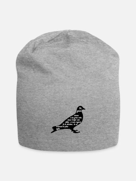 C'est arrivé près de chez vous - Poème Pigeon - Bonnet en jersey - gris chiné